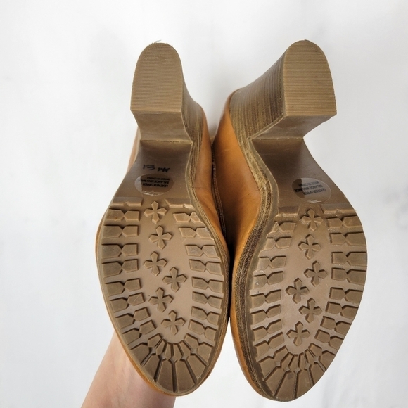 Seychelles Camel Boho Leather Suede Tie Detail Heeled Boot Booties - Picture 4 of 6